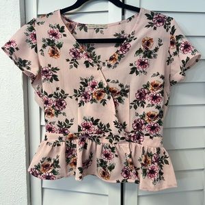 Small pink floral blouse